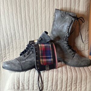Gray Lace-Up madden girl Boots